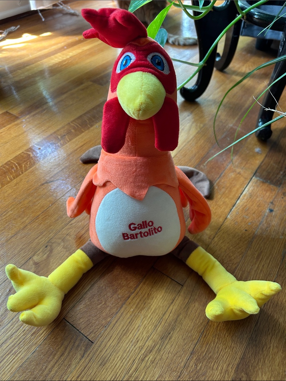 Gallo Bartolito Plush Rooster - Bright Orange & Yellow